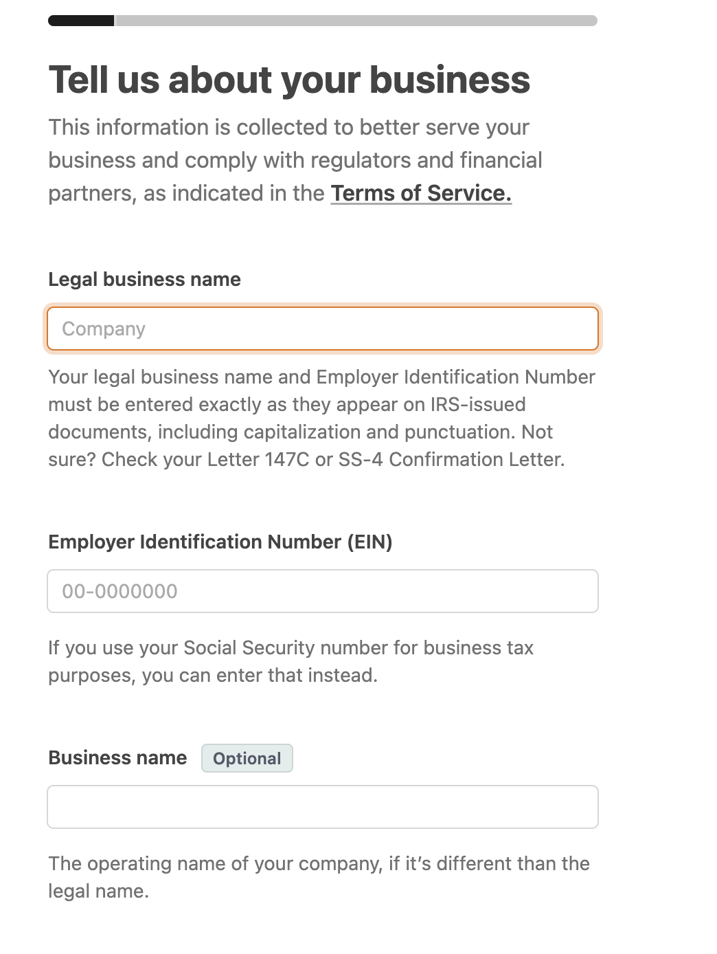 Image for Add Business Details to Stripe Account